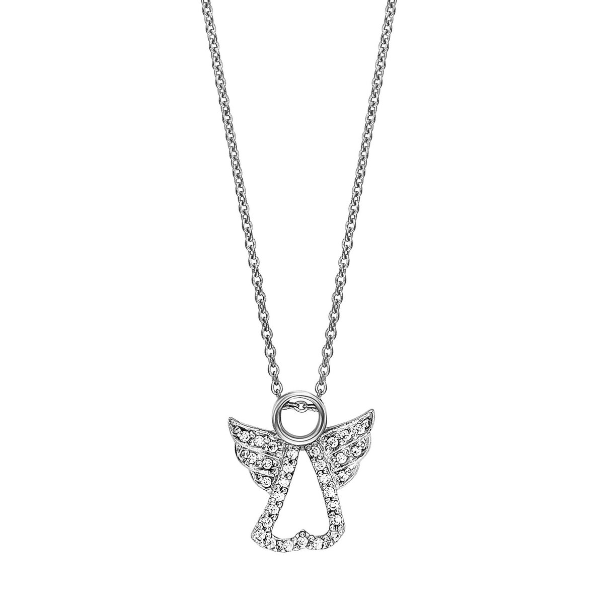 Julie Julsen Anhänger mit Kette 925/- Sterling Silber rhodiniert mit Anhänger Engel