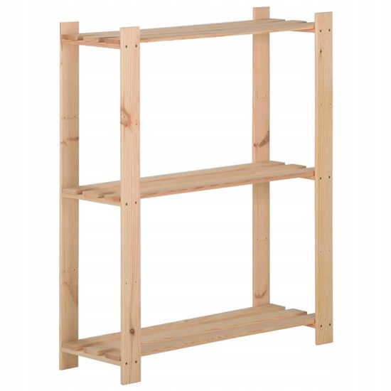 Wooden Rek Massief Houten Rek 60x28,5x90 cm - Natuurlijk of Kleurkeuze | bol