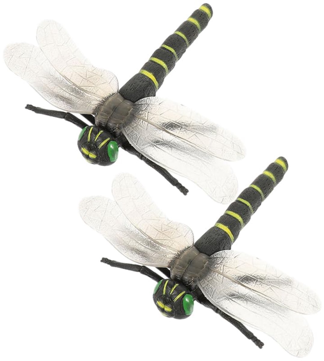 Supvox 2pcs Artificial Dragonfly Decoration Realistic Insects Sculptures of Durable for Garden and Desk Color Variety for Children Education and Creative