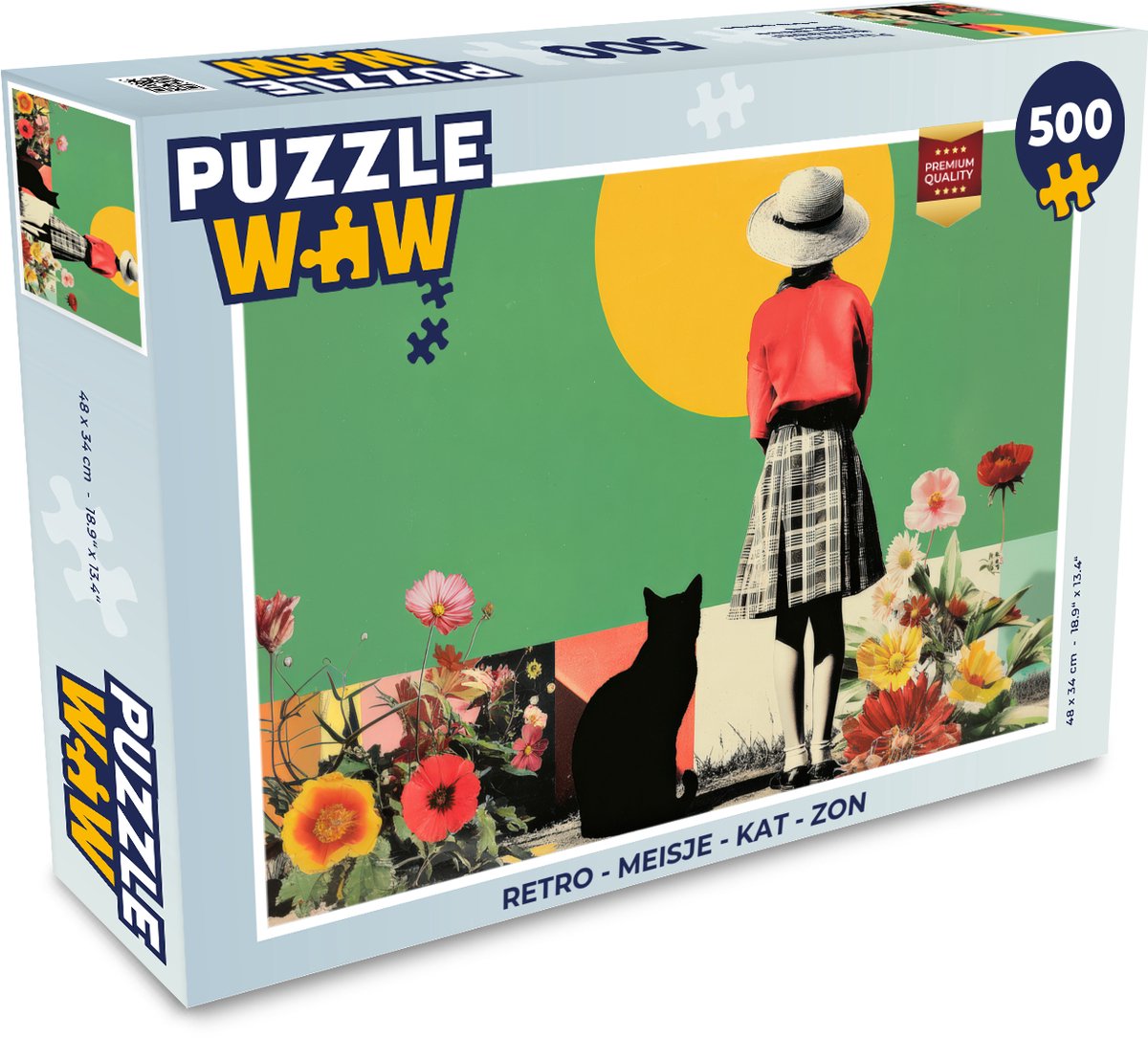 Retro - Meisje - Kat - Zon