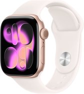 Apple Watch 11 - Wifi + 5G - 42mm - Rose Goudkleurig Aluminium Case with Light Blush Sport Band - S/M