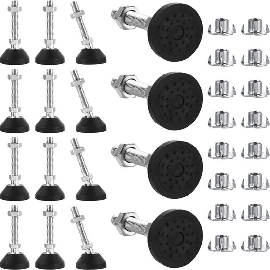 4 Stuks Heavy Duty Verstelbare U-beugels Voor Meubels Met Nivellerende Voeten M10 Schroefdraad Incl Montagebeugels