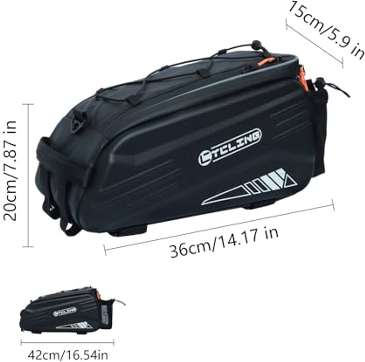 Fiets achterframe tas 9L capaciteit - waterdichte kofferbak opbergtas met reflecterende strip