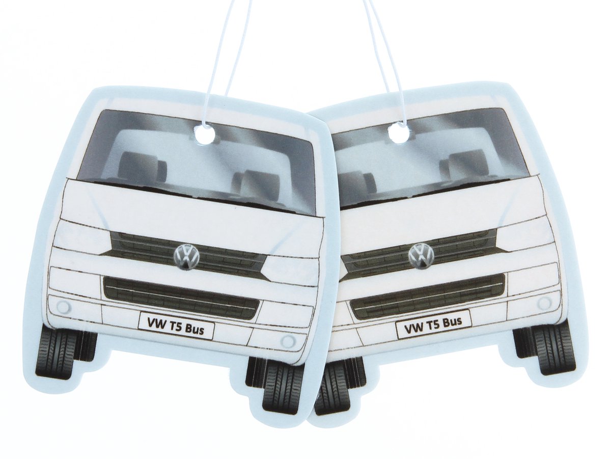 VW Collection by BRISA - Set van 2 Volkswagen luchtverfrissers met VW T5/T6 Bulli Bus-motief (Piña Colada)