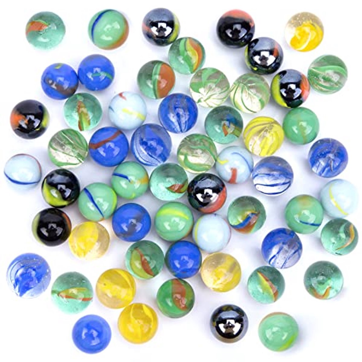 Kleine Glazen Knikkers voor Kinderen - 15 mm - Kleurrijke Spel- en Decoratie Knikkers - Set van 80 Stuks