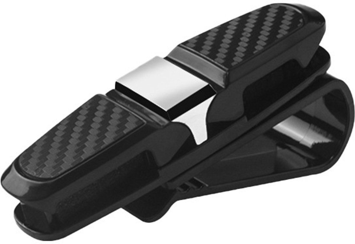 Image of 2 paar autozonnebrillen met clip-on, autobrilmonturen, zonnebrillenkaartorganizer - zwart
