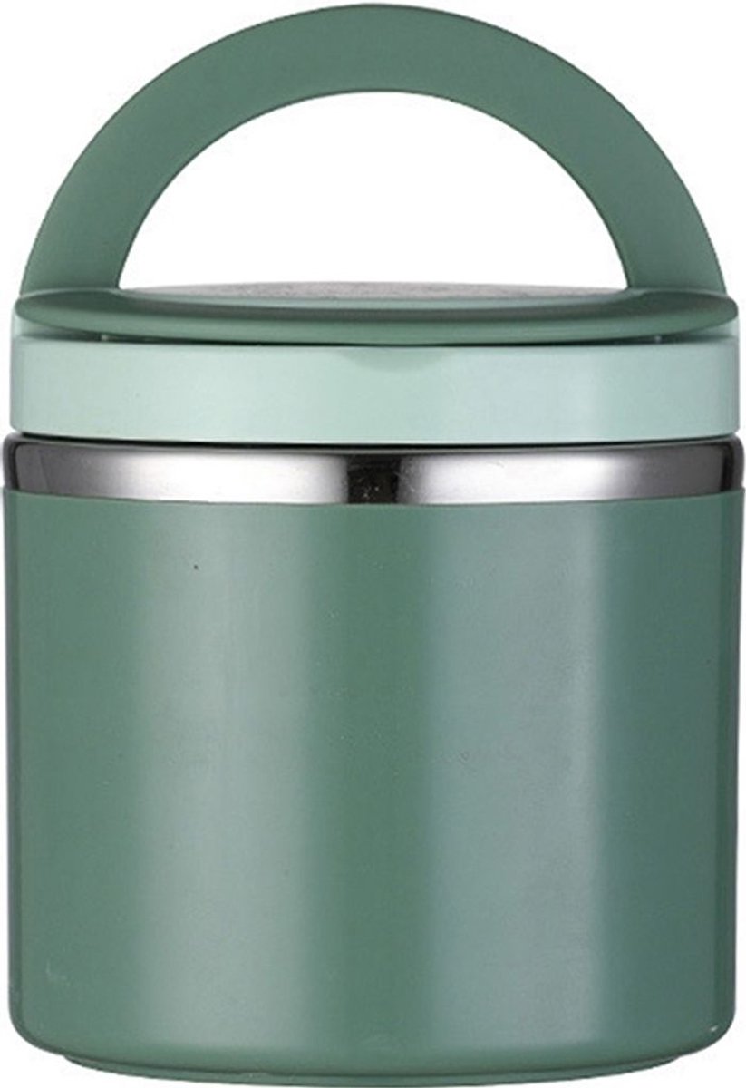 Isolatie lunchbox - 1000ml roestvrijstalen thermoskan - groene draagbare voedselcontainer