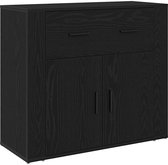 vidaXL - Dressoir - met - lade - Zwart - eiken