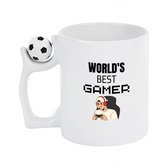 Hacebo® - Meilleure tasse à café gamer au monde avec football blanc - Jeux - gamers - tasse à thé - tasse à café - cadeau - gamers - meilleur - cadeau - tasse à café - 330 ml