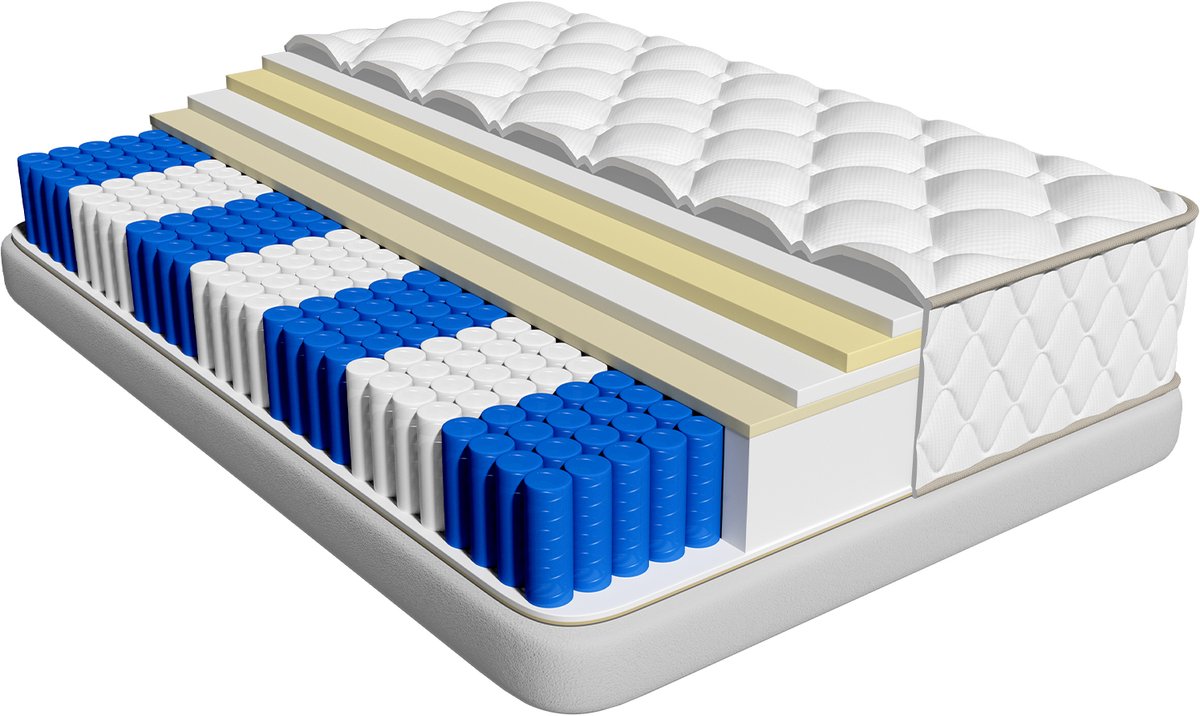 Elekiatech Matras 140x200 cm - 22 cm dik-Tweepersoonsmatrassen - Pocketvering matras - - met 9-laags composietstructuur