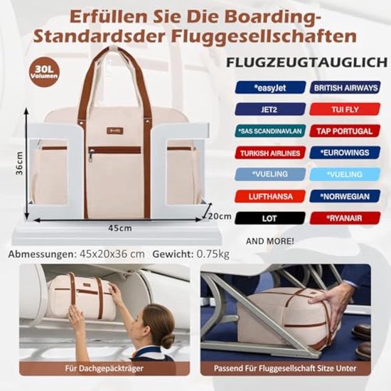 SZLX voor Ryanair Handbagage 40x20x25 Handbagage voor Onder de Stoel, Easyjet Handbagage Travel Rugzak met waterfles Houder Reizen Ruscksack Fit 14 Inch Laptop Purper