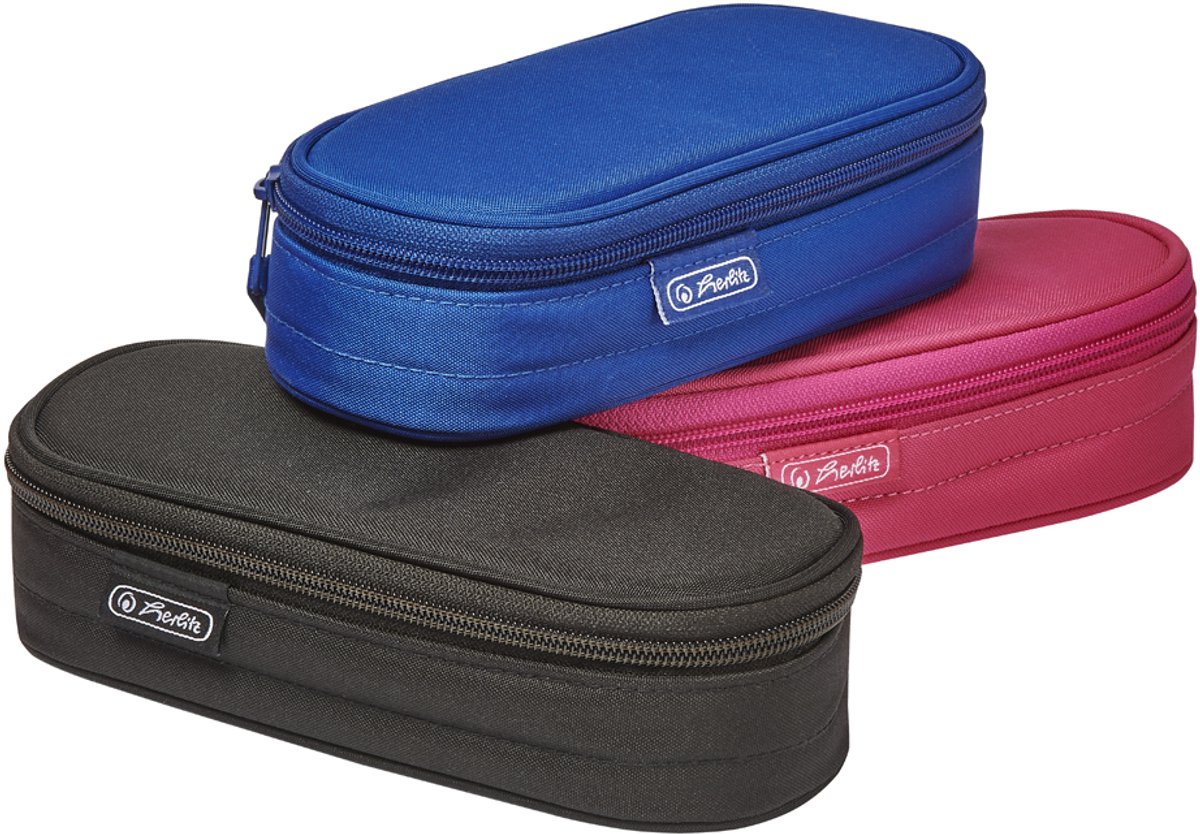 Herlitz Pennengoedvakje, nylon, 3 kleuren geassorteerd.