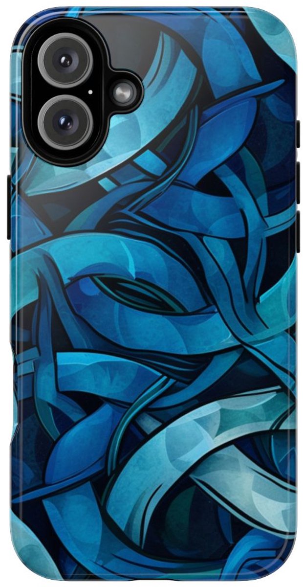 Blauw Keltisch Knoopmotief – Telefoonhoesje Geschikt voor iPhone 16 Plus