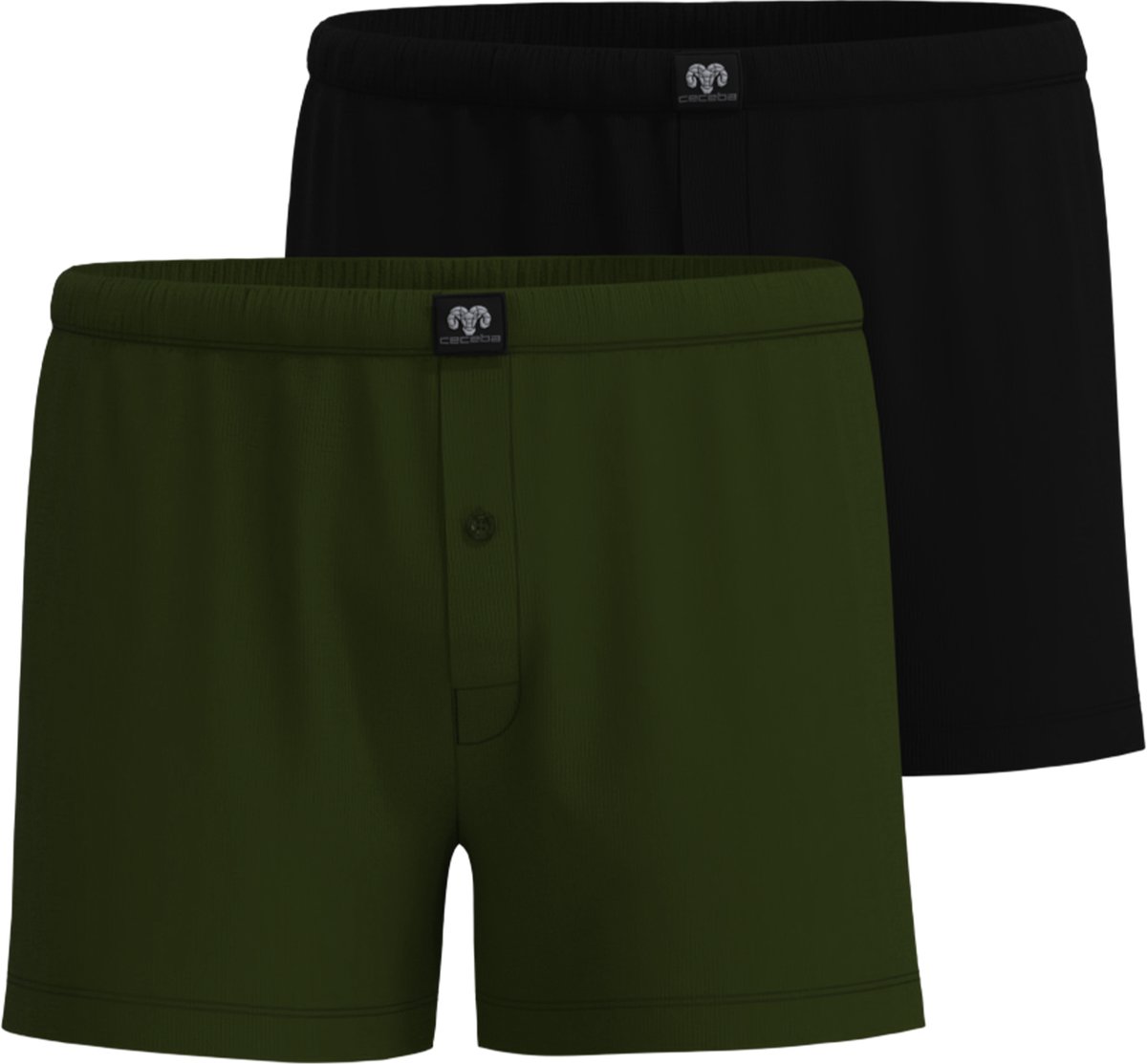 CECEBA Daytona 2-pack Heren Boxershorts wijd - Groen