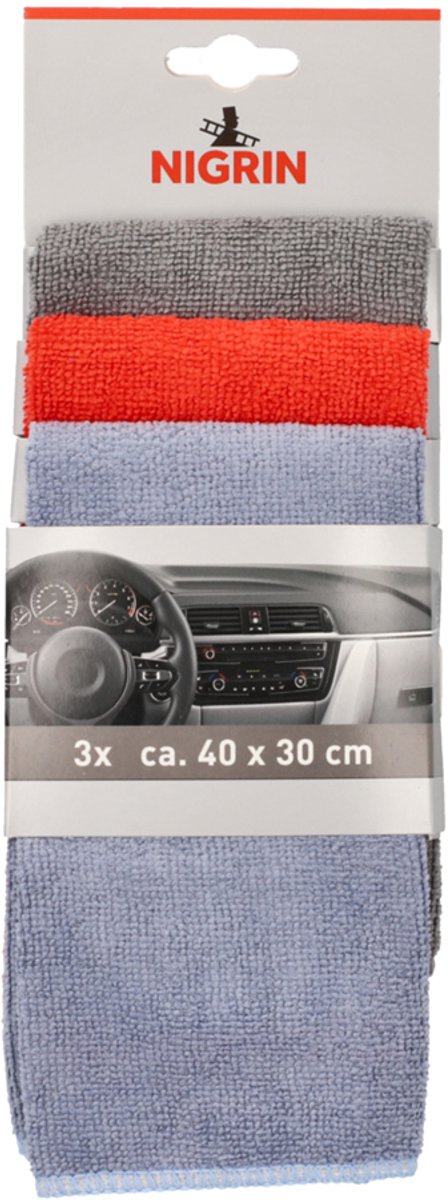 NIGRIN Auto Microvezeldoeken Set, 3-delig
