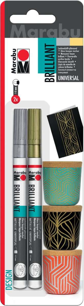 Marabu Brillante Verf Markers Basic, 2 stuks