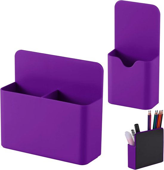 Porte-Stylos Magnétique À 3 Compartiments Avec Éponge Pour Tableau Blanc, Porte-Marqueurs