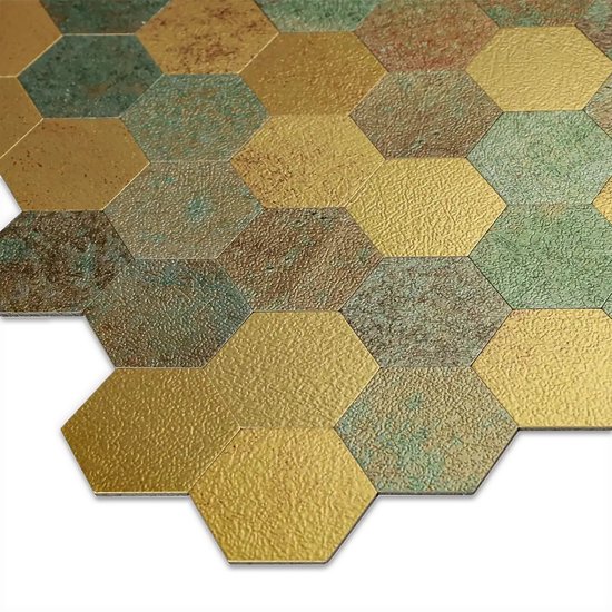 Mosaïque autocollante Hexagone Cuivre Patiné