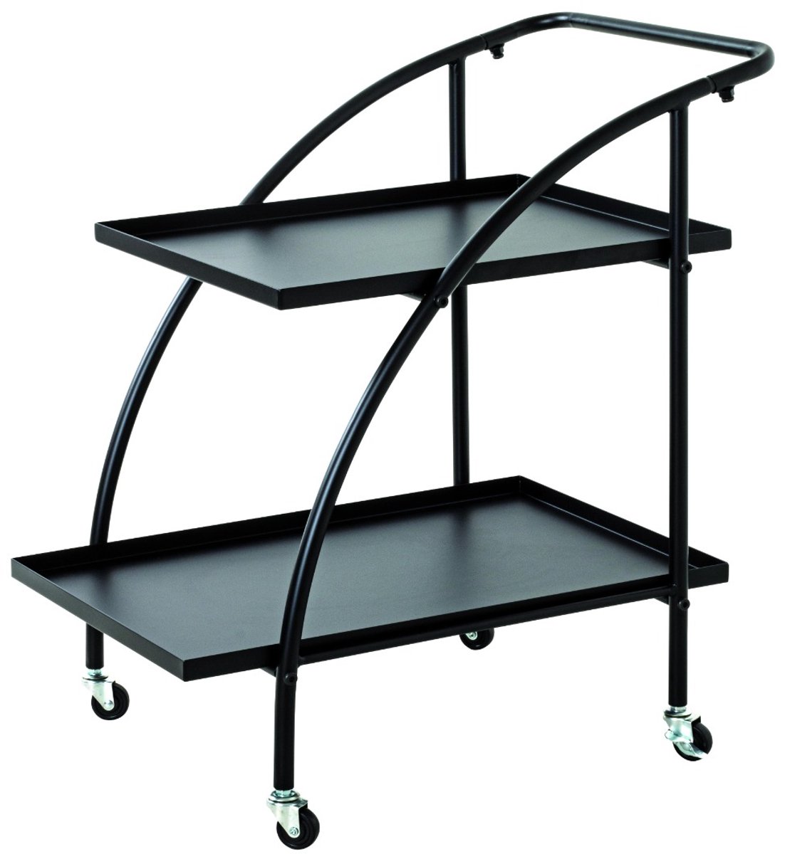 Keukentrolley – Zwart Metalen Design – Stevige gepoedercoate buis en planken – Wielen voor extra gemak – 68x42x71 cm – Stijlvolle opberger