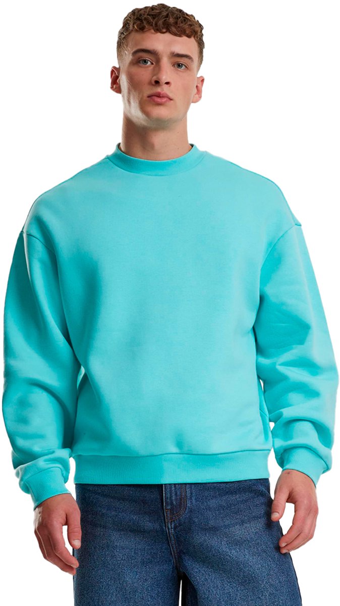 Urban Classics Fluffy Crewneck sweater/trui L Blauw