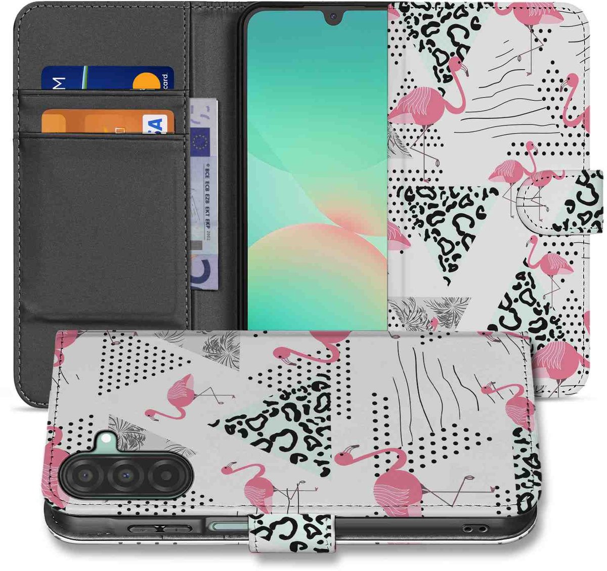 Samsung Galaxy A26 Flamingo Triangle Book Case