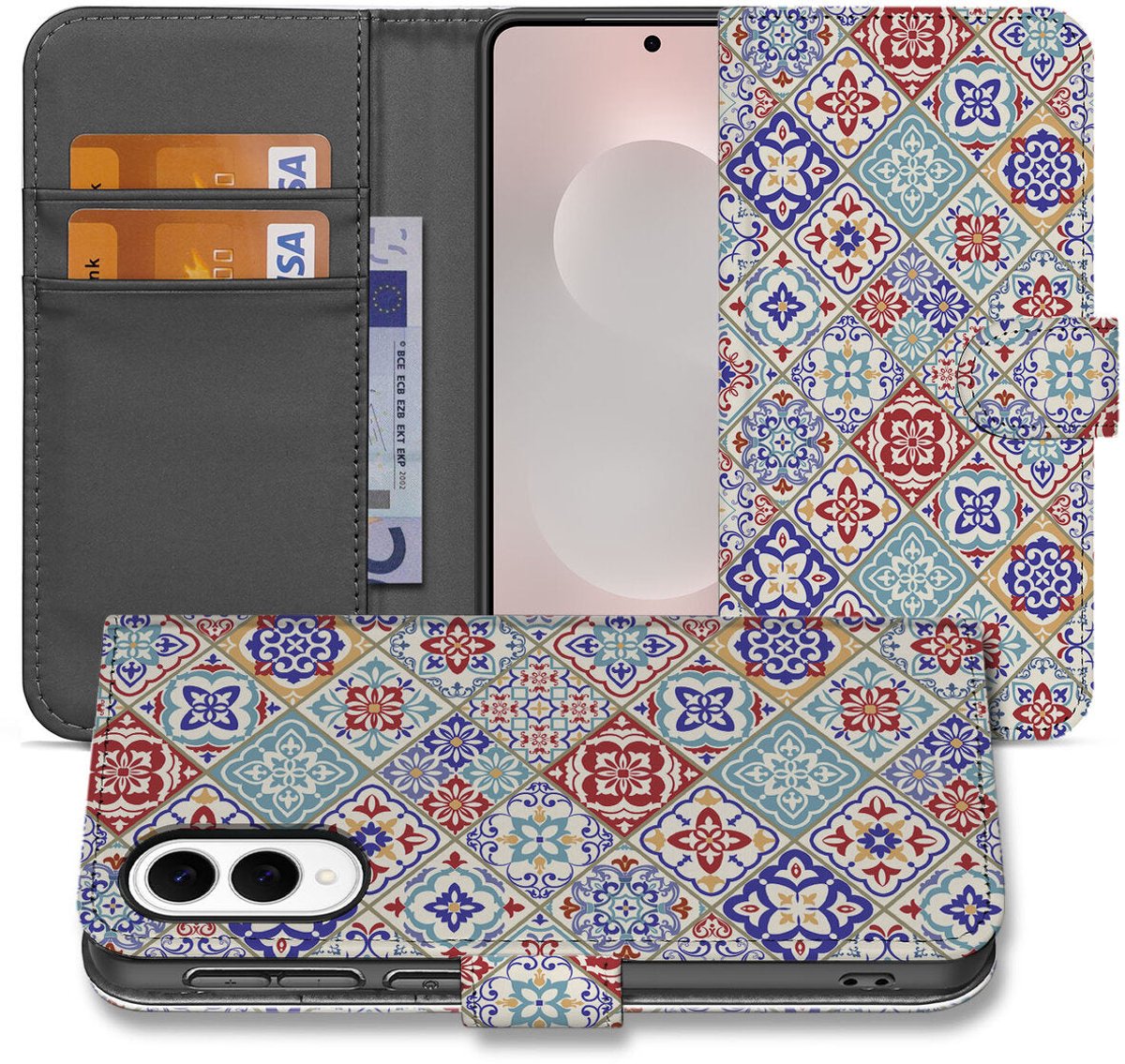 Samsung Galaxy S25 Edge Bookcase Tiles Color