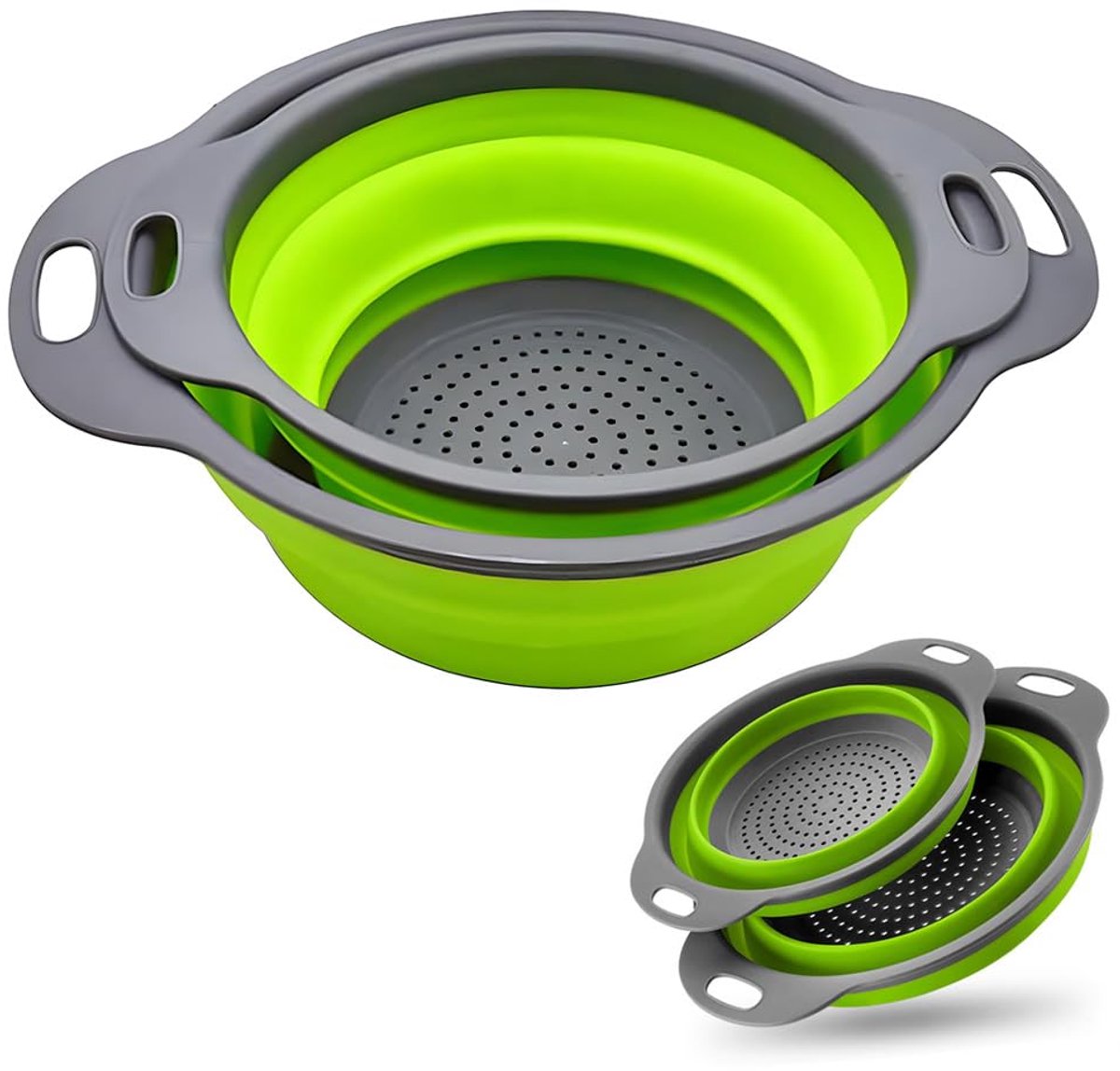 Ibenzoa® Ruimtebesparende opvouwbare siliconen zeefset voor keuken gebruik