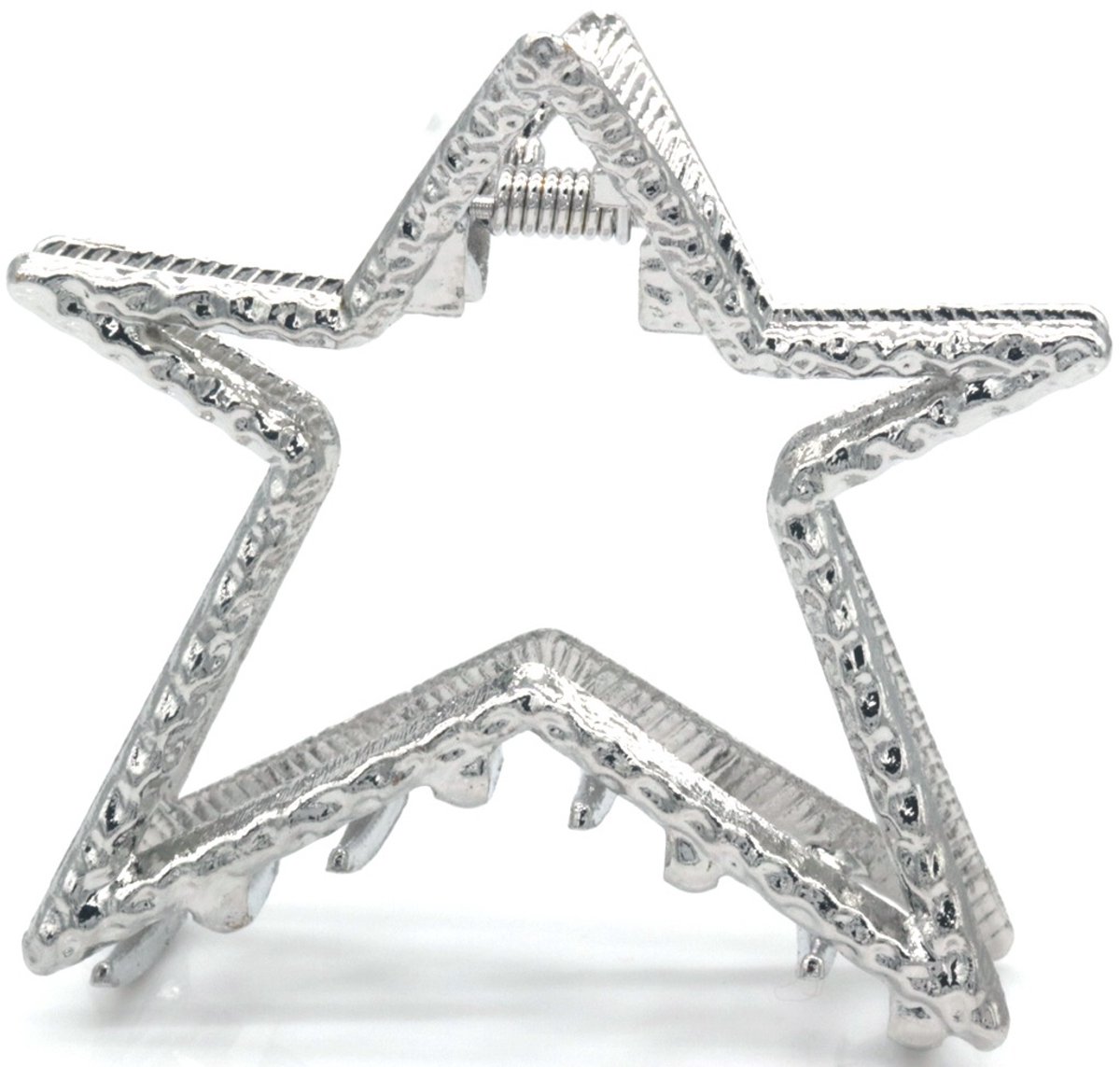 Haarklem met ster - metaal - zilverkleurig - 7,5 cm - dames