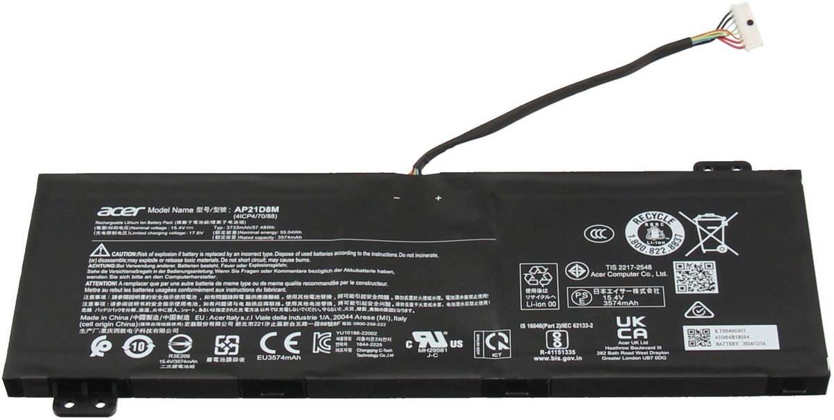 Acer KT.0040G.015 Batterij - 57,48Wh - AP21D8M