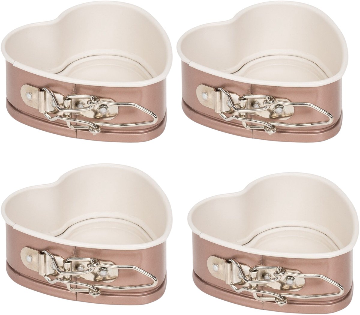 Patisse Springvorm - 4x - hart - anti-aanbak - taartvorm - 12 cm - klein hartje