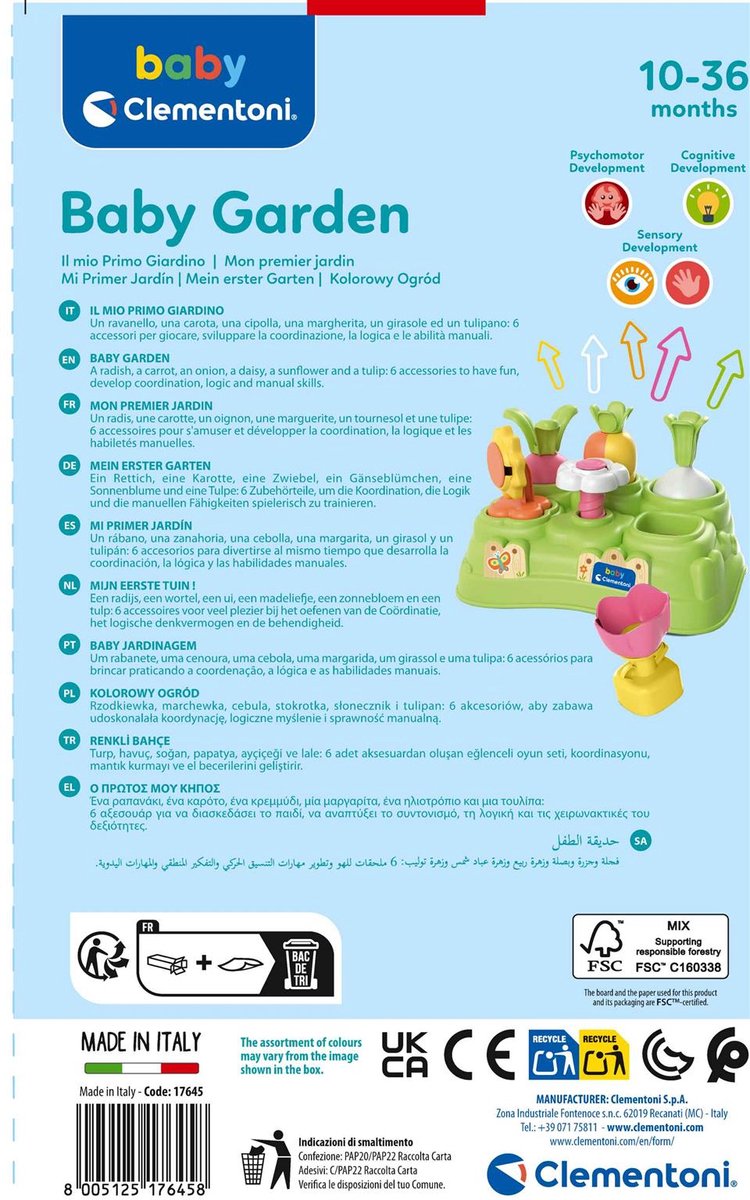 Baby Clementoni - Baby Garden - Motoriek Speelgoed - Mini Activiteitentafel - Educatief Speelgoed - vanaf 10 maanden — afbeelding 7