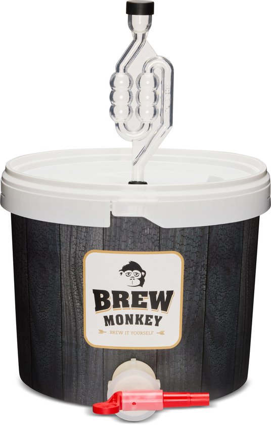Brew Monkey Basis Blond - Bierbrouwpakket - Zelf Bier Brouwen Bierpakket - Gadgets Mannen - Vaderdagcadeau - Verjaardagscadeau voor Mannen - Origineel bier Cadeau - Verjaardag cadeau