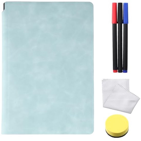 NEWYES Mini whiteboard A5, afwasbaar memobord, draagbaar whiteboard met 3 kleurstiften, geschikt voor het vasthouden van vergadernotities, boodschappenlijstjes, huishoudplan en to-do-lijsten, oranje
