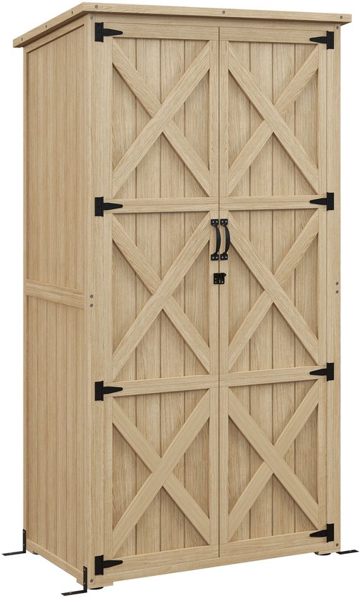 Houten tuinkast | 77 x 53 x 179 cm | Grijs