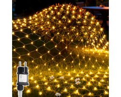 LED Lichtnet Netverlichting Buiten - Warm Wit 3x2M - Kerstnet Lichtnetten - Lichtgordijn - Tuinverlichting - Boomverlichting - IP44 waterdicht