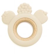 Norana Bijtring - Siliconen Bijtring Baby - kinderspeelgoed - Veilig Bijtspeelgoed - Verzachtend voor Tandjes Pijn - Duurzaam en BPA-vrij - Beige fruit