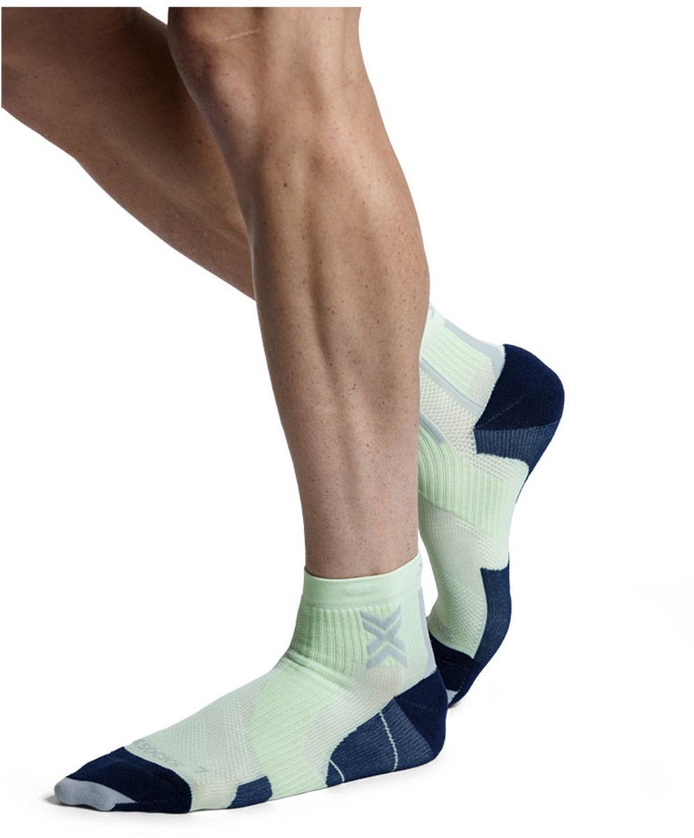 X-Socks Run Discover Crew Hardloopsokken Neolime/X 35-38 Zwart