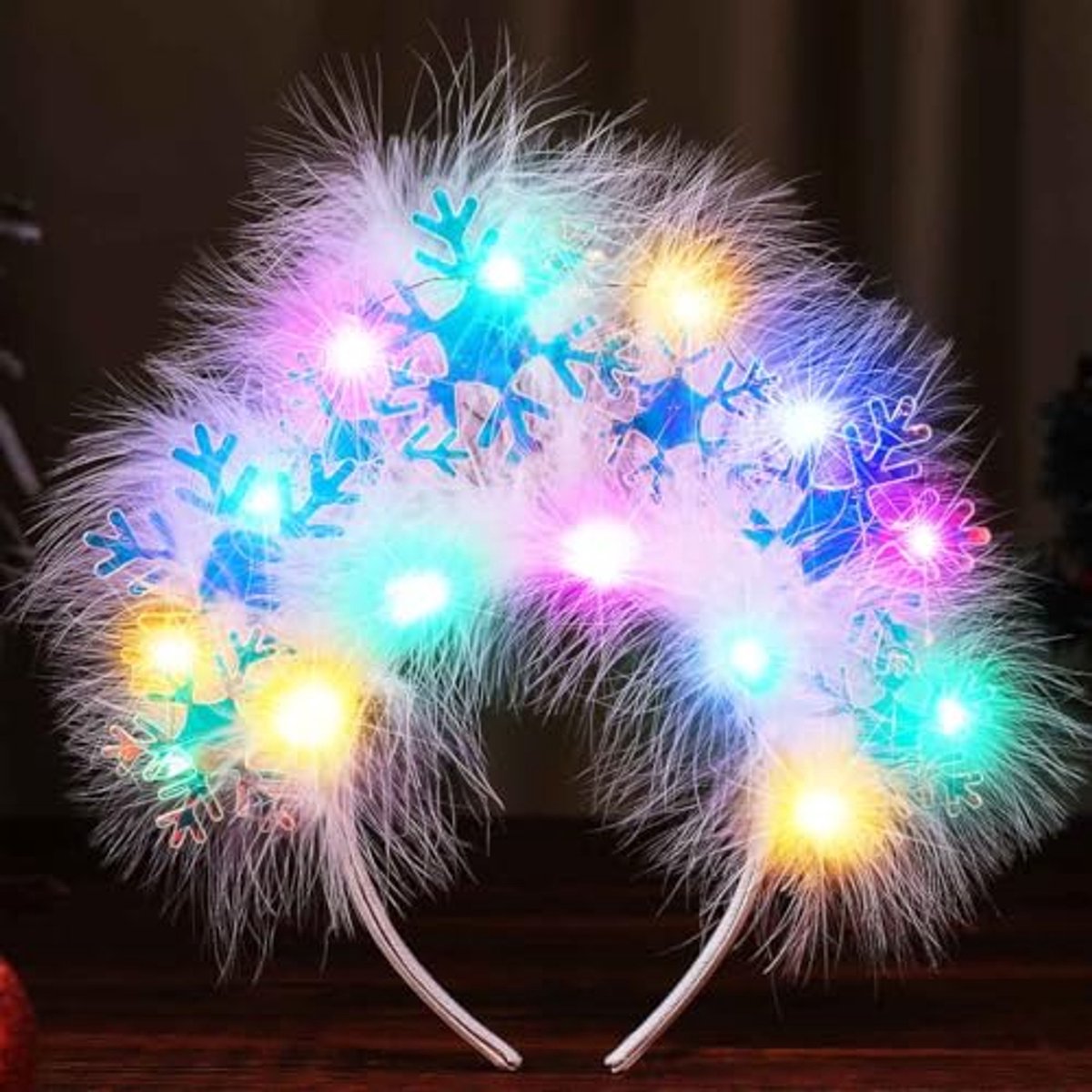 Verlichte Sneeuwvlok Hoofdband voor Kerst als Accessoire voor Vrouwen