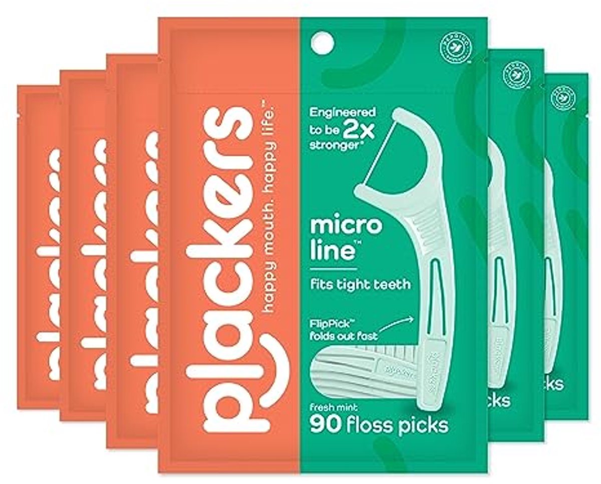 Micro Mint Tandzijde Picks - 90 Stuks, Handige Flossers voor Op Reis
