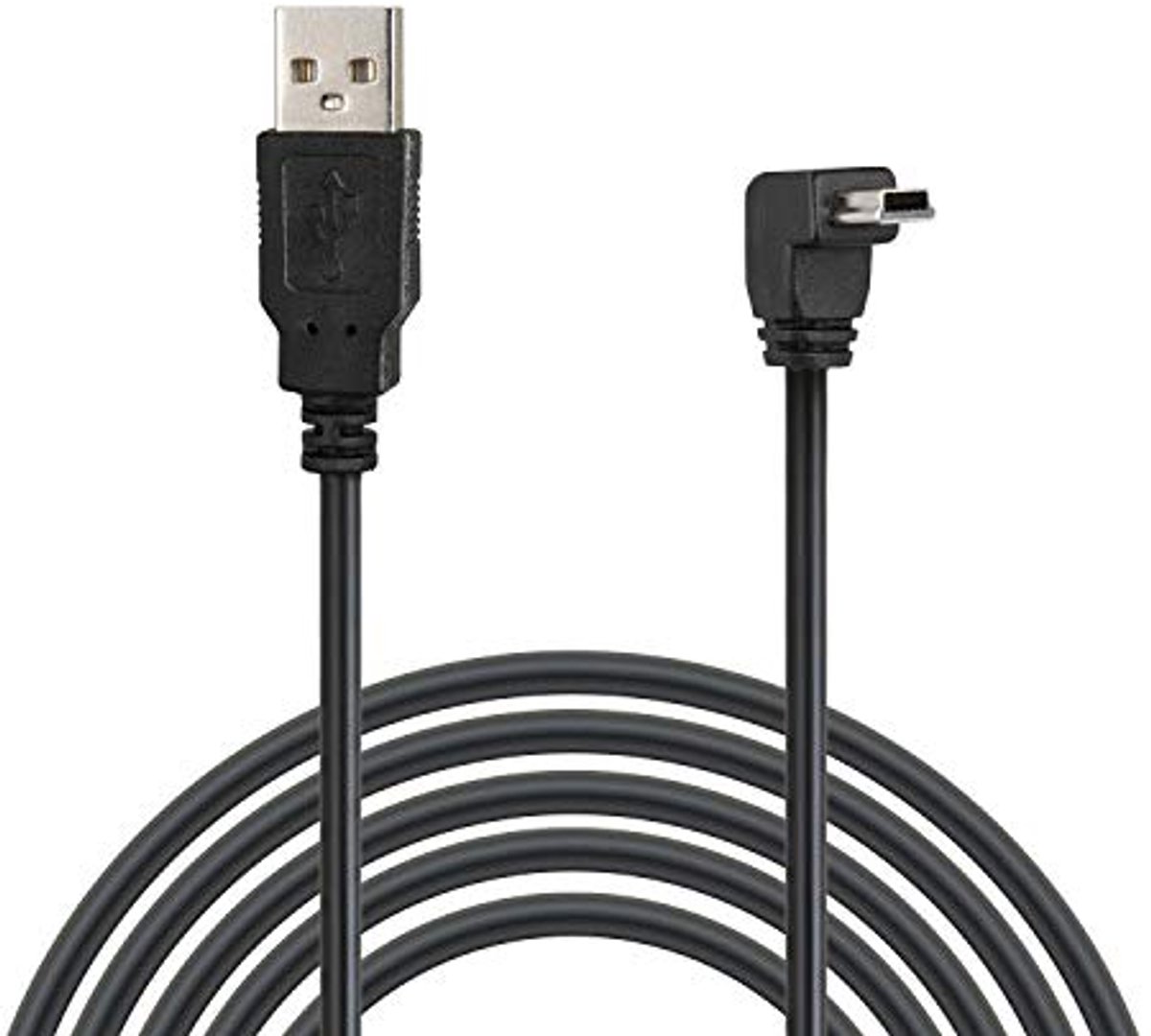 USB 2.0 High-Speed datakabel mini USB-stekker 90 graden voor navigatieapparaten, 180 cm, zwart