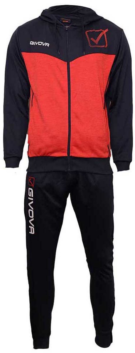 Givova Visa Melange Trainingspak Rood,Zwart XL Man