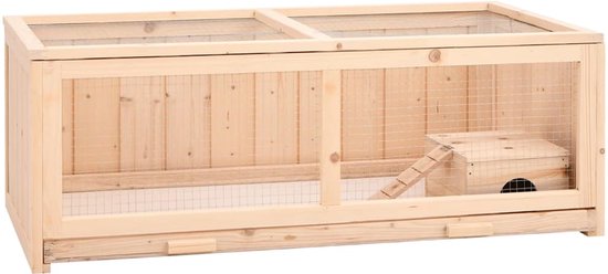 vidaXL - Hamsterkooi - 104x52x38 - cm - massief - vurenhout