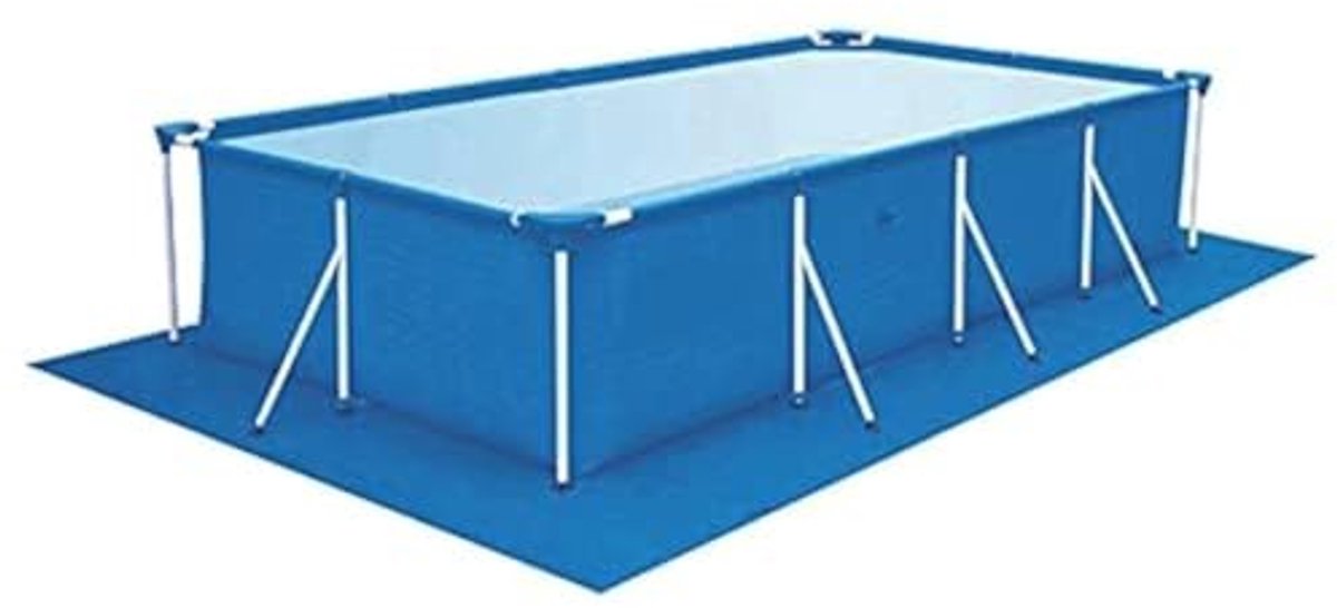 Blauwe zwembadmat - opvouwbare, waterdichte vloerbescherming voor opblaasbare zwembaden 500 x 300 cm