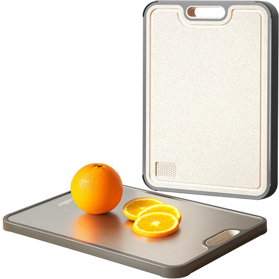 Dubbelzijdige Titanium Snijplank - 38 x 26 cm - Hygiënisch, Duurzaam & Onmisbaar in
