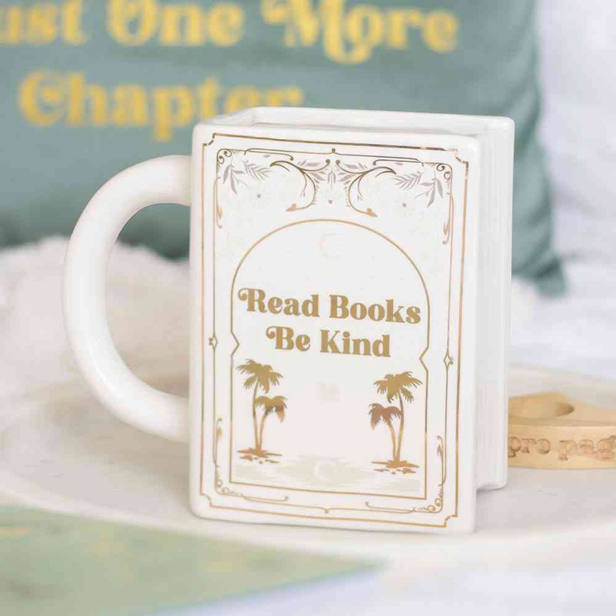 Something Different - Read Books Be Kind White Book Shaped Mok/beker - Multicolours