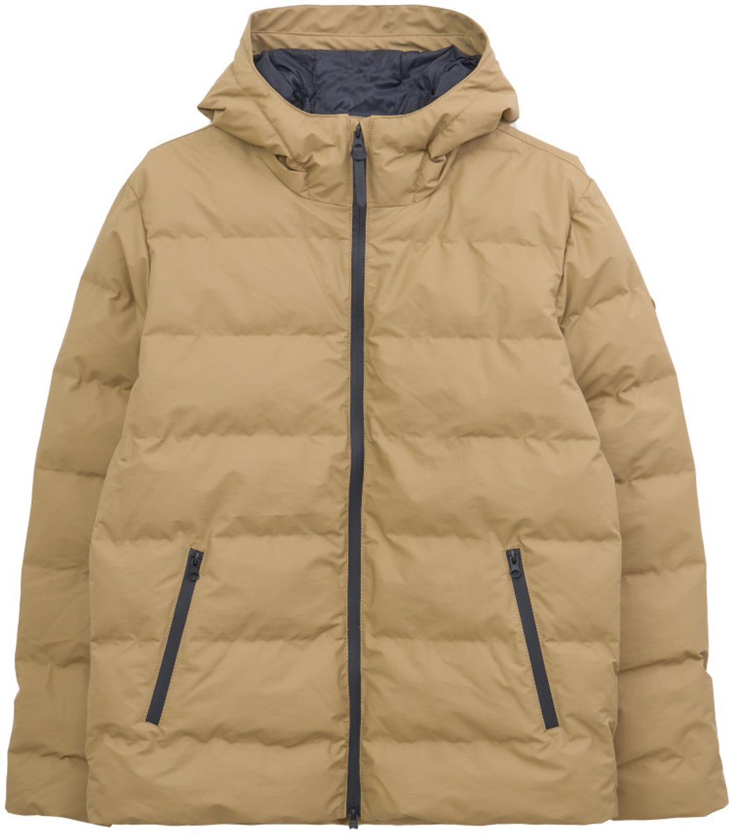 Beige (Kelp) gewatteerde heren winterjas Hrom van Tantä L
