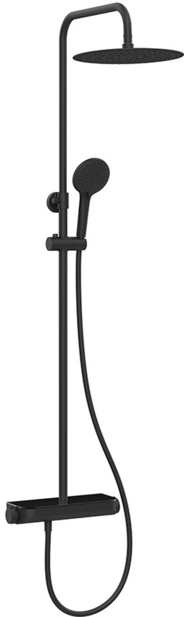 Saqu Total Control regendoucheset met 4 straalsoorten en planchet Ø30cm mat zwart