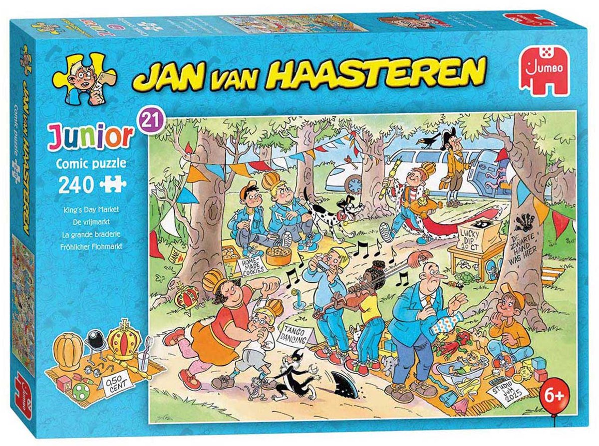 Jan van Haasteren Junior 21 - De vrijmarkt - 240 stukjes puzzel - Legpuzzel voor kinderen, Vanaf 6 jaar — afbeelding 5