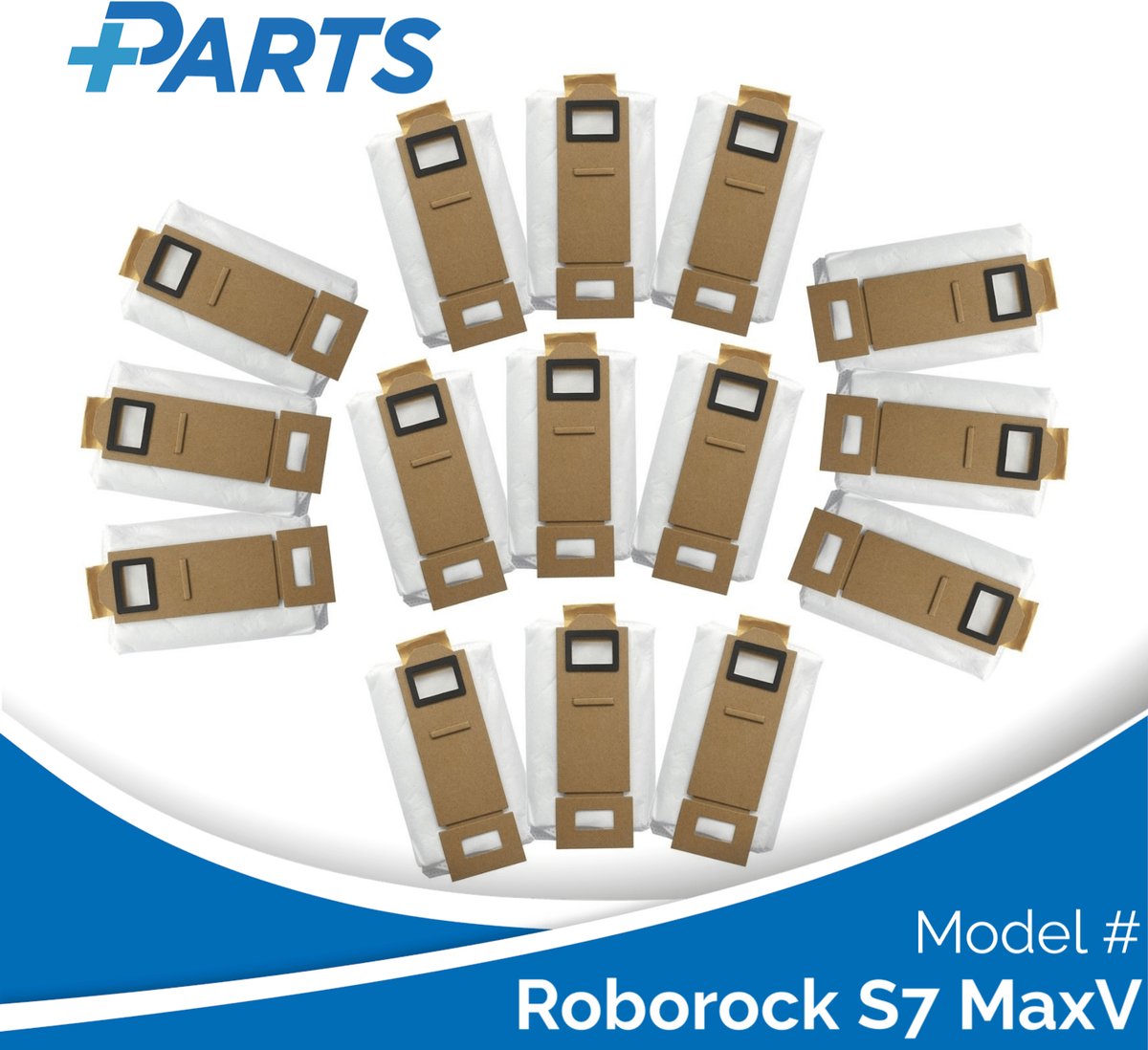 Roborock S7 MaxV Stofzakken (15 Stuks, Plus.Parts® alternatief voor 8.02.0101)