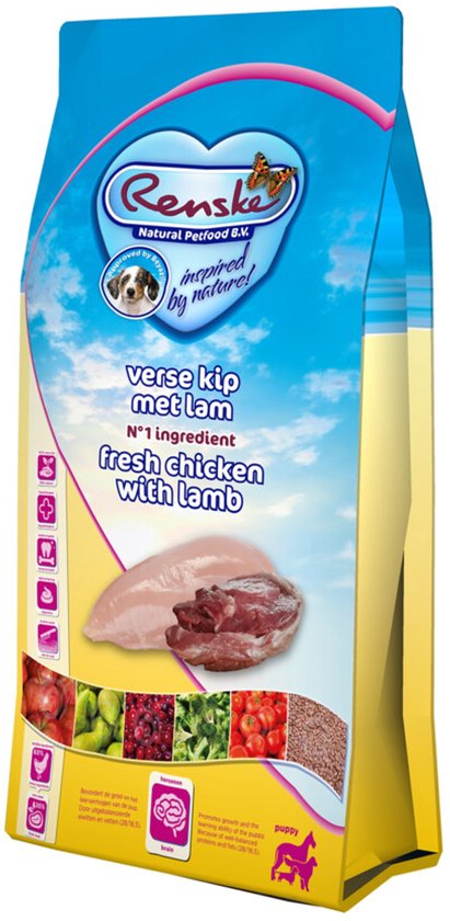 Renske Super Premium Puppy Hondenvoer Kip & Lam - 2 x 12 kg - Voordeelverpakking